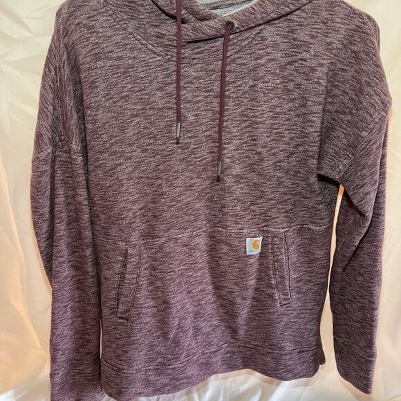 Carhartt-French Terry Hoodie-maroon-women’s size small - Picture 1 of 3